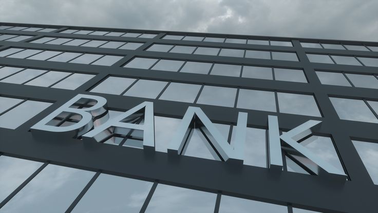 the exterior of a bank