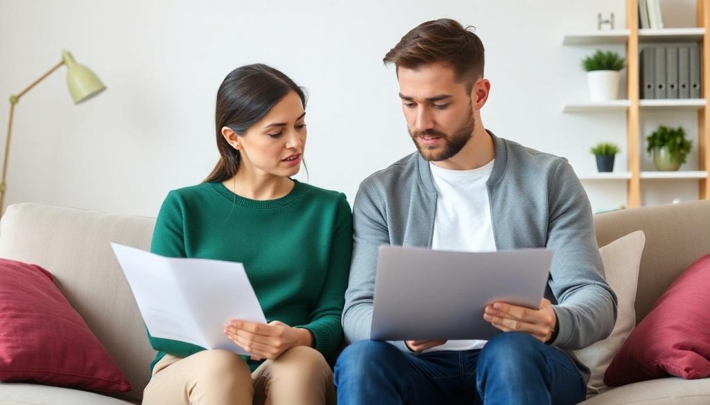 A couple checking their statements to see if they're victims of a Bank of Ireland Scam