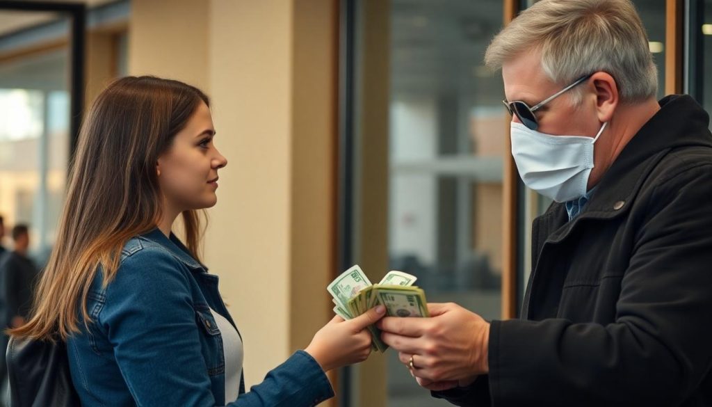 Cambridge & Counties Bank fraud: is this woman handing money over to a scammer?
