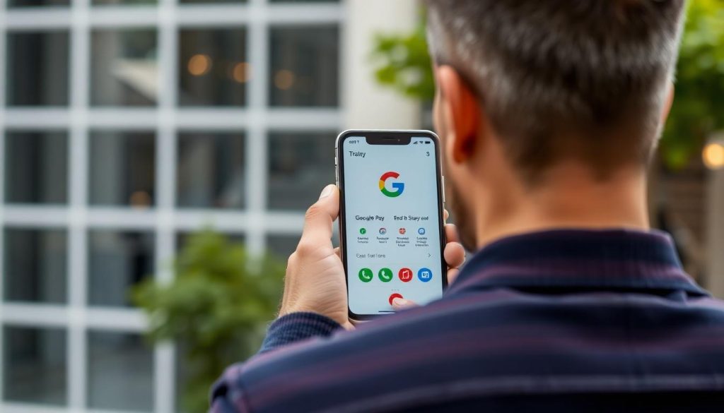 A man looking at his mobile phone but is he about to become a Google Pay scam victim?