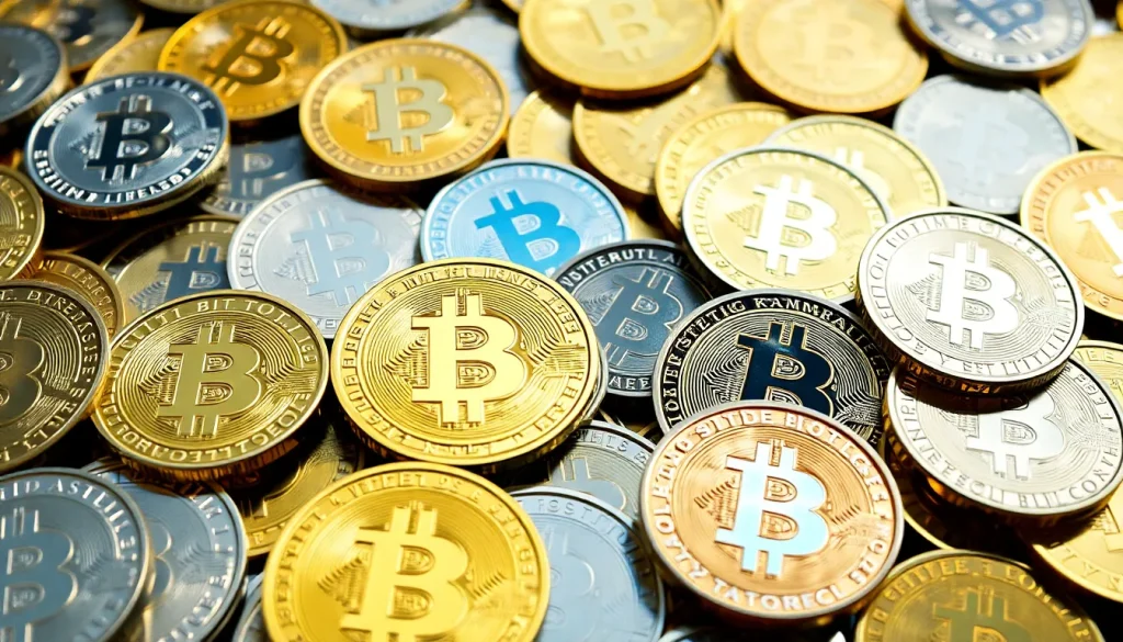 A pile of cryptocurrency